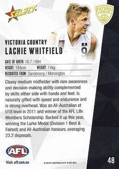 2012 Select Future Force #48 Lachie Whitfield Back